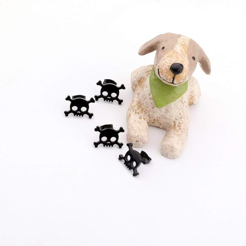 أقراط ترصيع الجمجمة السوداء 2 أزواج القوطية عظم الجمجمة الهيكل العظمي السائق هالوين أقراط in Kuwait