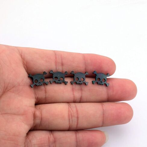 أقراط ترصيع الجمجمة السوداء 2 أزواج القوطية عظم الجمجمة الهيكل العظمي السائق هالوين أقراط in Kuwait