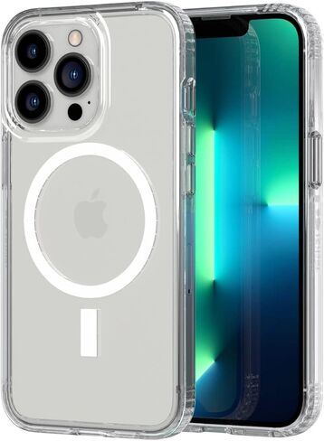 Tech21 Evo Clear (MagSafe) لهاتف iPhone 13 Mini - حافظة هاتف MagSafe شفافة مع حماية متعددة من السقوط بطول 12 قدمًا in Saudi Arabia
