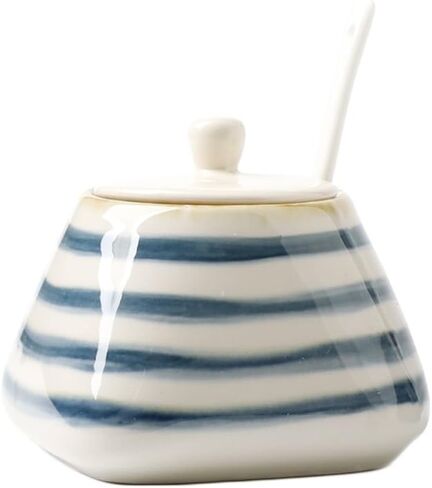 CHOOLD Vintage Hand-Painted Ceramic Spice Jar with Lid Spoon Seasoning Box Condiment Pots Spice Racks for Kitchen Restaurant Housewarming Gift in Saudi Arabia