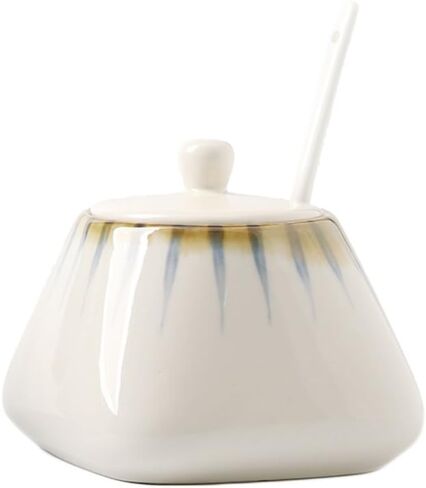 CHOOLD Vintage Hand-Painted Ceramic Spice Jar with Lid Spoon Seasoning Box Condiment Pots Spice Racks for Kitchen Restaurant Housewarming Gift in Saudi Arabia