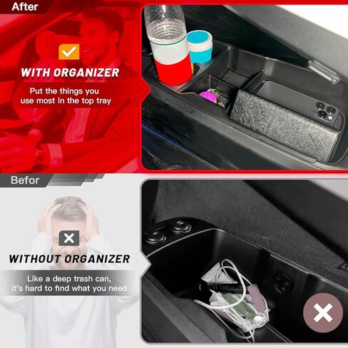 صينية تنظيم وحدة التحكم المركزية متوافقة مع Kia EV6 2022-2024، ملحقات داخلية لصندوق تخزين مسند الذراع السفلي، عبوة من قطعة واحدة in Kuwait