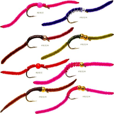 ROKC Favorite Fly Fishing Flies Assortment | Dry, Wet, Nymph, Bunny Muddler, Caddis, Worm Flies | Trout, Bass, Steelhead Fishing Lure Set in Saudi Arabia