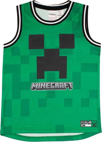 قميص وسروال قصير لكرة السلة للأولاد من Minecraft Creeper، طقم ملابس مكون من قطعتين للأطفال in Kuwait