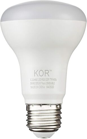 KOR (6 Pack) 7W LED R20 Reflector Light Bulb (50W Equivalent), Dimmable, 550 Lumens, UL & Energy Star, Standard E26 Base, BR20 LED Flood Light Bulbs for Recessed Can Use (2700K (Warm White)) in Saudi Arabia