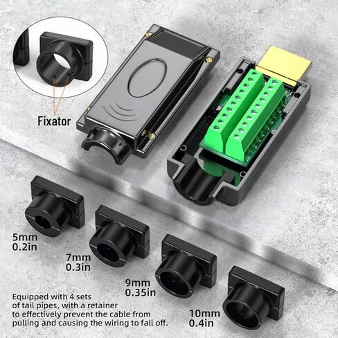 WQAPVHBG HDMI رأس برغي طرفي معدني محول شل، HDMI ذكر وحدة لحام التوصيل صندوق وصلات HD كابل موصل إشارة وحدة 1 قطعة in Kuwait