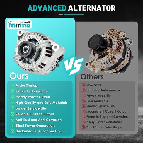 13953 Car Alternator 12V 150 Amp, 6-Groove Pulley Fit for SLR McLaren/SL500/S500/S430/S350/G55/G500/E55/E500/E430/E320/CLS500/CLK430/CL500 V8 Automotive Replacement Alternators in Saudi Arabia
