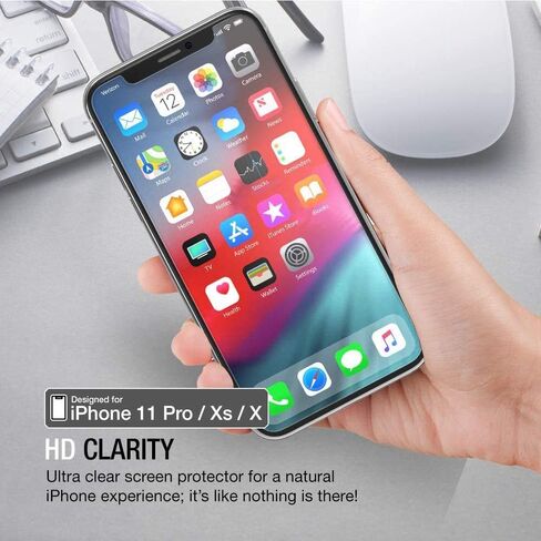 XDesign Glass Screen Protector Designed for iPhone 11 Pro and iPhone XS/iPhone X (3Pack) 5.8-Inch Tempered Glass with Touch Accurate/Impact Absorb+Easy Installation Tray [Fit with Most Cases]- 3 Pack in Kuwait