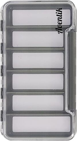 Waterproof Fly Fishing Box Slim Fishing Storage Fishing Tackle Case Multi Magnetic Compartments Tackle Box 7.36"X4.02"X0.63" (187X102X16mm)(Grey-12C) in Saudi Arabia