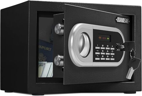 Deposit Safes Drop Small Safe Box Electronic Money Cash Safe with Digital Keypad & Keys，Mini Security Lock Safe Boxes for Coin Home Office Hotel Rooms Business Jewelry Gun (Black) in Saudi Arabia
