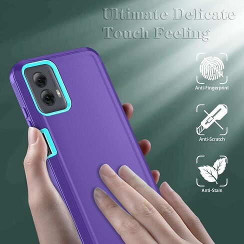 Qinmay for Motorola Moto G Power 5G 2024 Case with HD Screen Protector, Shockproof 3-Layer Heavy Duty Cover for Motorola G Power 2024 (Moto G Power 2024,Black) in Kuwait