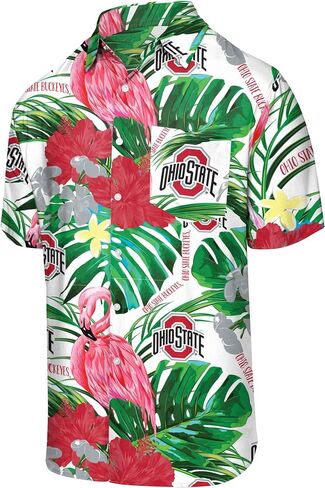 FOCO Men's NCAA College Team Logo Floral Aloha Tropical Button Up Shirt in Saudi Arabia