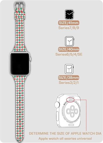 سوار شبكي من Smarwiss Designer Chidori متوافق مع ساعة Apple 41 مم 40 مم 38 مم، سوار معصم جلدي ناعم فاخر بنمط منقوش لسلسلة iWatch 9/8/7/6/5/4/3/2/1/SE للنساء/البنات أصفر وأبيض in Saudi Arabia