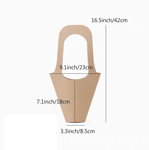 BOYYOEE 10pcs Kraft Paper Flowers Gift Bags Bouquets Bags with Handle Flowers Wrapping Gift Home Decoration 3.3x9.06x16.53Inch in Saudi Arabia