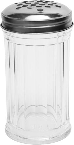 شاكر جبنة بارميزان بلاستيكية سعة 12 أونصة / شاكر فلفل أحمر مع غطاء من الفولاذ المقاوم للصدأ بفتحات كبيرة مقاس 1/4 بوصة، وأغطية موزع سكر/توابل بلاستيكية شفافة، GEEX DEPOT (2، 12 أونصة) in Kuwait