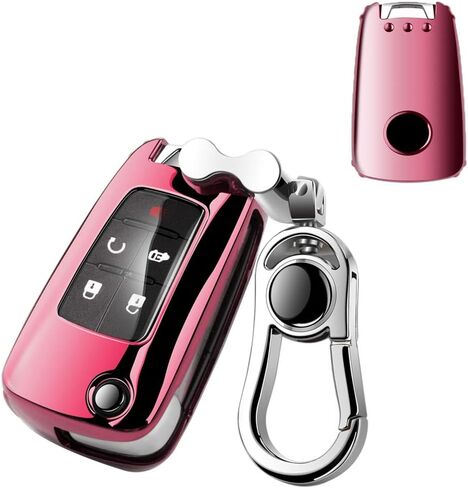 Car Key Fob Cover, Compatible with Camaro Cruze Equinox Malibu Buick Encore LaCrosse Regal Verano Key Fob,Folding Flip Car Key Soft TPU Case Jacket Key Fob with Alloy Keychain Blue in Saudi Arabia