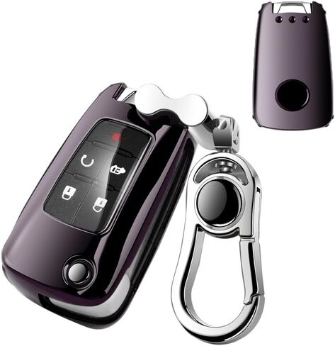 Car Key Fob Cover, Compatible with Camaro Cruze Equinox Malibu Buick Encore LaCrosse Regal Verano Key Fob,Folding Flip Car Key Soft TPU Case Jacket Key Fob with Alloy Keychain Blue in Saudi Arabia