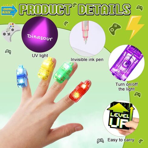 Qilery 72 Pcs Video Game Party Favors Supplies Include Invisible Ink Pen and Notebook Party Favor with Finger UV Light Gamer Goodie Bag Stuffers for Game on Birthday Pinata Fillers Prizes in Saudi Arabia