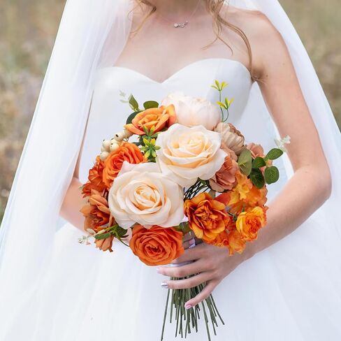 Artificial Flowers Combo Silk Flowers Mix Rose Peonies Dahlias with Stems Leaves Silk Ribbon for Home Decoration Party Garden Centerpieces DIY Wedding Bouquets in Saudi Arabia