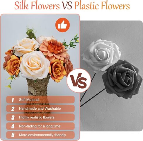 Artificial Flowers Combo Silk Flowers Mix Rose Peonies Dahlias with Stems Leaves Silk Ribbon for Home Decoration Party Garden Centerpieces DIY Wedding Bouquets in Saudi Arabia