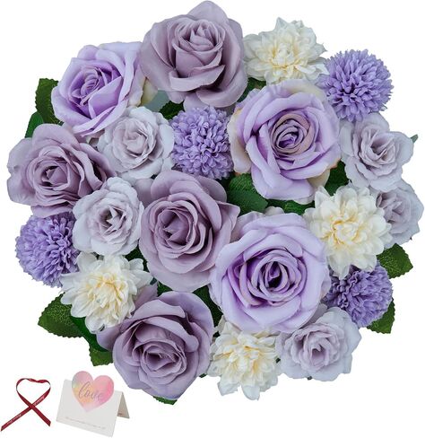 Artificial Flowers Combo Silk Flowers Mix Rose Peonies Dahlias with Stems Leaves Silk Ribbon for Home Decoration Party Garden Centerpieces DIY Wedding Bouquets in Saudi Arabia