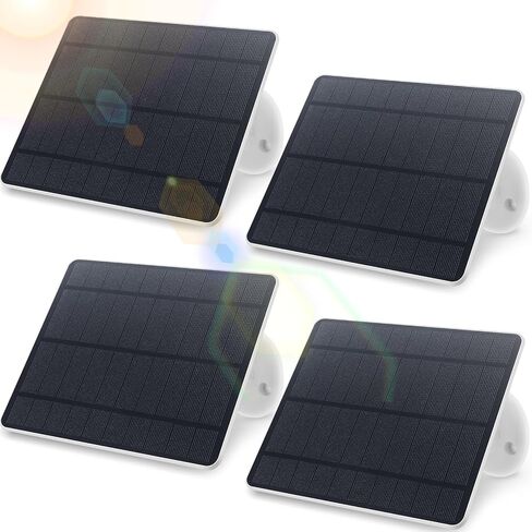 Fabbay 4 Pcs 5w Solar Panels for Security Camera Charging Solar Panel for Wireless Camera 360 Degree Adjustable Solar Panel Ip67 Waterproof Compatible with Dc 5v Camera USB or USB-C Port(White) in Saudi Arabia