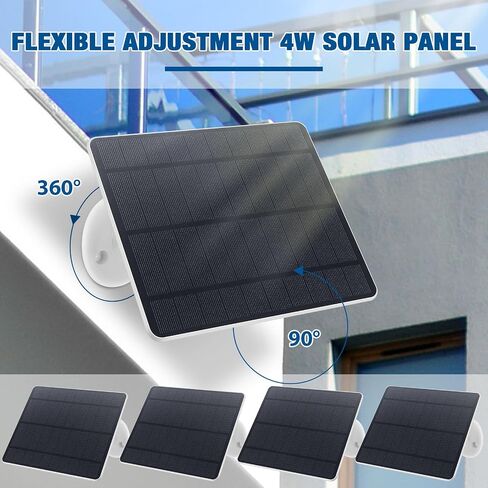 Fabbay 4 Pcs 5w Solar Panels for Security Camera Charging Solar Panel for Wireless Camera 360 Degree Adjustable Solar Panel Ip67 Waterproof Compatible with Dc 5v Camera USB or USB-C Port(White) in Saudi Arabia