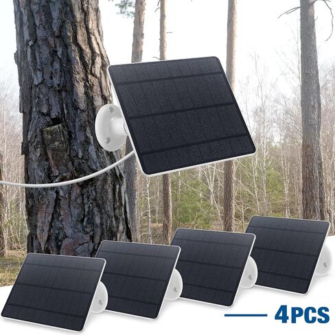 Fabbay 4 Pcs 5w Solar Panels for Security Camera Charging Solar Panel for Wireless Camera 360 Degree Adjustable Solar Panel Ip67 Waterproof Compatible with Dc 5v Camera USB or USB-C Port(White) in Saudi Arabia