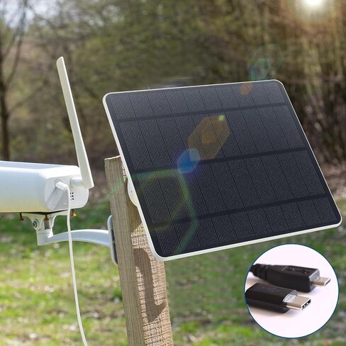 Fabbay 4 Pcs 5w Solar Panels for Security Camera Charging Solar Panel for Wireless Camera 360 Degree Adjustable Solar Panel Ip67 Waterproof Compatible with Dc 5v Camera USB or USB-C Port(White) in Saudi Arabia