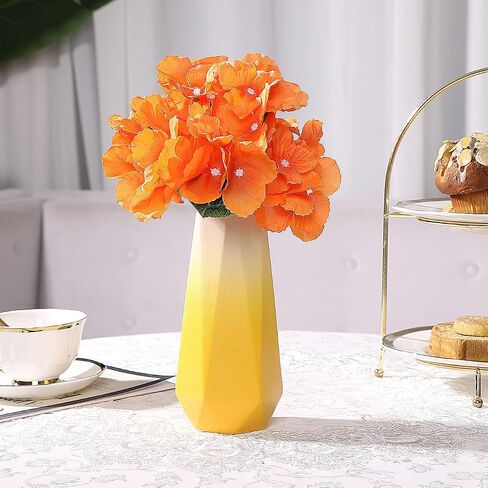 Geometric Ceramic Flower Vase for Home Office Decoration, 8in, Frosted Black Gradient in Saudi Arabia