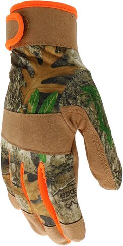 Boss Youth Utility High Visibility Realtree Synthetic Leather Safety Gloves, Camouflage Design, Knuckle Padding, Hook and Loop Closure, Youth Size, (BRE52191-YL) in Saudi Arabia