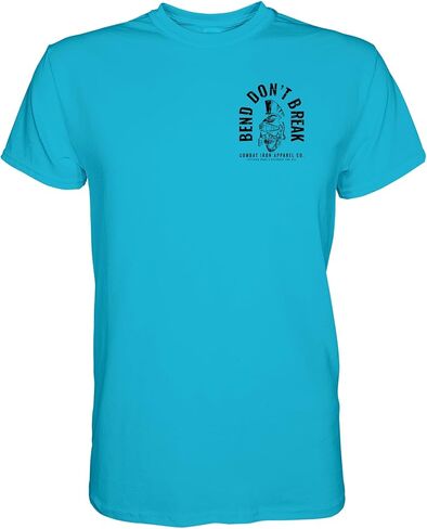Combat Iron Men's Graphic Short Sleeve T-Shirt - Bend Don't Break Barbell Skull Tee in Kuwait