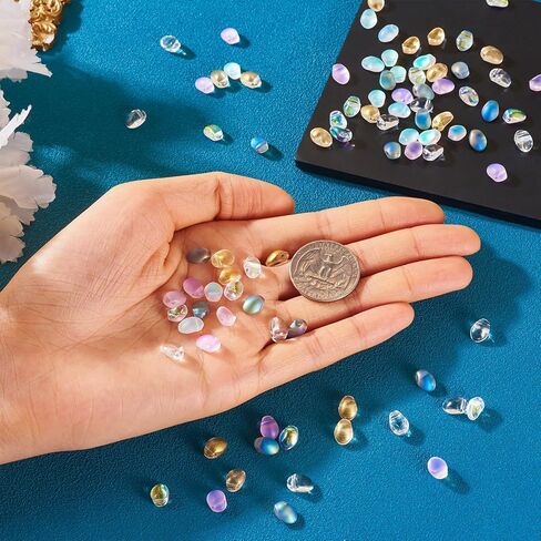 Beadthoven 200pcs 10 Colors Transparent Teardrop Glass Beads Mixed Top Drilled Colorful Water Drop Crystal Glass Beads Chandelier Pendants for DIY Jewelry Making Craft Supplies in Saudi Arabia
