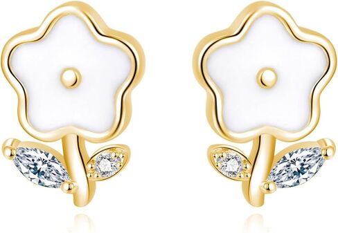 Reffeer Solid 925 Sterling Silver Cute Flower Studs Earrings for Women Teens Tiny Daisy Earrings Studs in Saudi Arabia