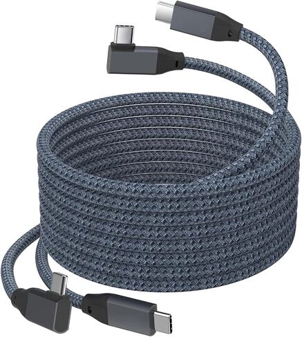 UseBean USB C to USB C Cable 100W 15ft(2 Pack), Right Angle USB 3.2 Gen2x2 20Gbps Data Transfer&PD Fast Charging,Type-C 4K@60Hz Video Cord,for Thunderbolt 3/4 MacBook Mac,iPad Air/Pro,Galaxy S22 in Kuwait