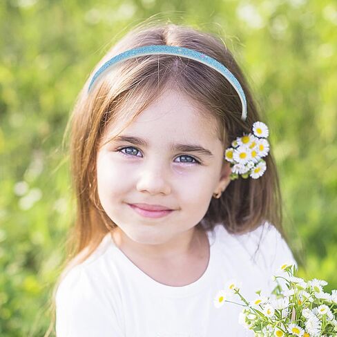 Glitter Headband, 4pcs Plastic Sparkly Cute Non Slip Chunky Hairbands, Thick Bling Confetti Rainbow Hair Bands with Teeth, Little Girls Colorful Hair Accessories in Saudi Arabia