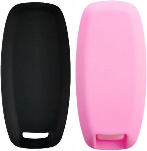 Silicone Key Fob Cover Remote Keyless Case Protector Compatible with Nissan Pathfinder Rogue Kicks 2023 2024 - 4 Buttons Remote Start (Black with Red / White) in Saudi Arabia