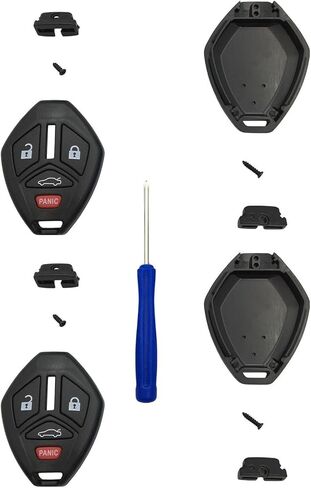 Remote Car Key Fob Cover Case Replacement fit for Mitsubishi Eclipse Endeavor Galant Lancer Outlander Keyless Entry Key Fob Shell (3 Button 1 Pcs) in Saudi Arabia