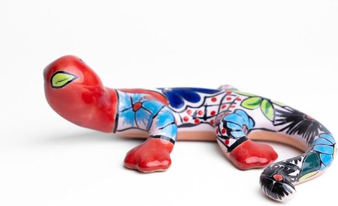 Mexican Talavera Pottery Gecko Wall Mount - Hand Painted - Handmade Ceramic Garden (9 x 8) in Saudi Arabia
