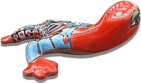 Mexican Talavera Pottery Gecko Wall Mount - Hand Painted - Handmade Ceramic Garden (9 x 8) in Saudi Arabia