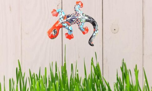 Mexican Talavera Pottery Gecko Wall Mount - Hand Painted - Handmade Ceramic Garden (9 x 8) in Saudi Arabia