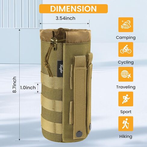 Molle Water Bottle Holder, Upgraded 1000D Nylon Tactical Molle Water Bottle Pouch, Sports Water Bottle Bag Bottom Mesh Lining Hydration Carrier for Camping, Climbing, Hiking and Travelling in Saudi Arabia