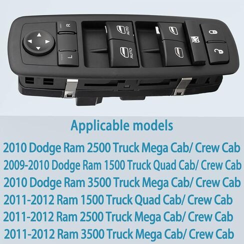 Master Power Window Switch Button Fits Dodge 2009-2012 Ram 1500 2500 3500 Driver Side Front Left Power Electric Window Control Switch Replace 4602863AD 4602863AB 4602863AC in Saudi Arabia