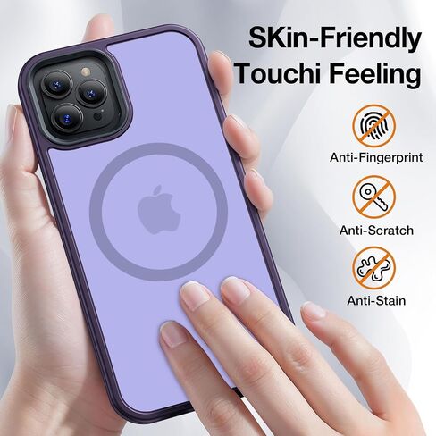 Yriklso for iPhone 12 Pro Max Phone Case, Shockproof for Phone 12 Pro Max Case, Military Grade Drop Protection, Protective Hard Back Slim Translucent Case for iPhone 12Pro Max 6.7'', Frosted Black in Kuwait