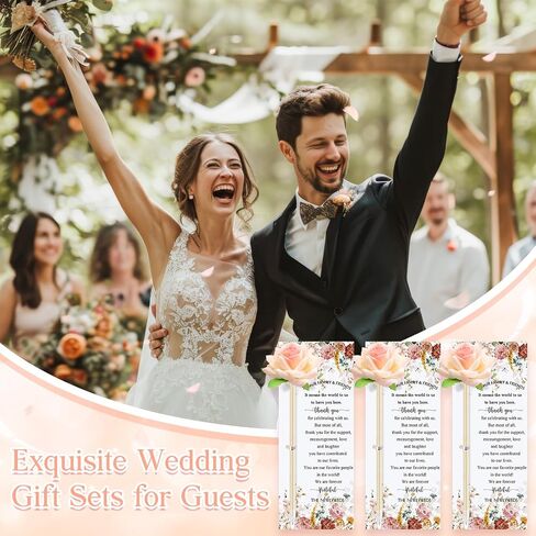 36 Set Wedding Favors for Guests Bulk Artificial Rose Pens Thank You Cards with Twine Flower Pens Ballpoint Pen Black Ink for Wedding Bridal Shower Games Proposal Gift (Cute Style) in Saudi Arabia