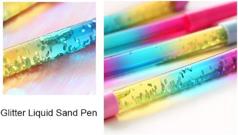N / A 4pcs Fairy Stick Ballpoint Pen Bling Dynamic Liquid Sand Pen Cute Rainbow Glitter Crystal Pen Stationery School Office Supplies Gift Pens For Christmas Wedding Birthday, Random Color (Blue Ink) in Saudi Arabia