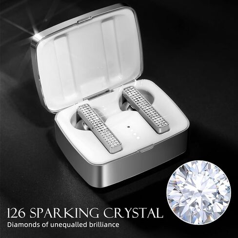 ELLA'S EARS Earbuds for Women Noise Cancelling Wireless Headphones with Jewelry Box 100 Hrs Playtime Headset with Charging Case Half-Ear Bluetooth Earphones for Android/iOS in Kuwait