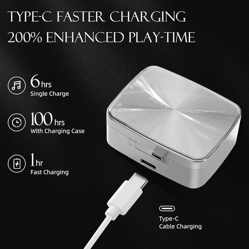 ELLA'S EARS Earbuds for Women Noise Cancelling Wireless Headphones with Jewelry Box 100 Hrs Playtime Headset with Charging Case Half-Ear Bluetooth Earphones for Android/iOS in Kuwait