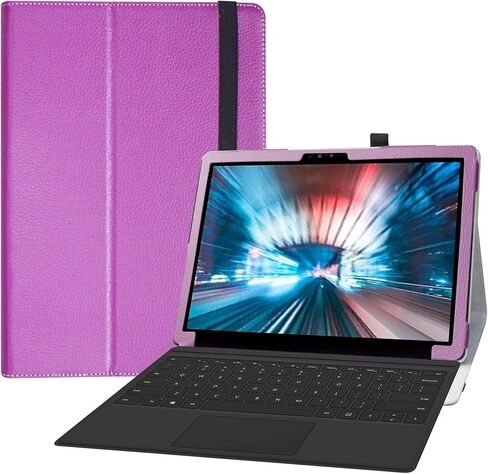 Bige for Dell Latitude 7200 Case,PU Leather Folio 2-Folding Stand Cover for Dell Latitude 7200 /Latitude 7210 12.3" 2-in-1 Tablet(Not fit Latitude 7200 Laptop),Black in Saudi Arabia
