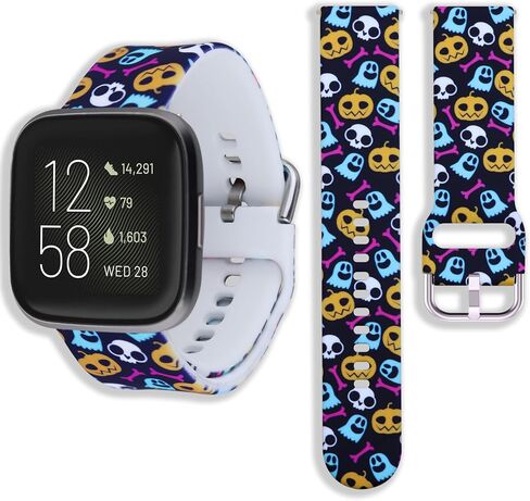 22mm Silicone Small Replacement Wristbands Compatible for Fitbit Versa 2/Versa/Fitbit Versa Lite and any traditional or smart watch that uses 22mm lug width -American Flag in Saudi Arabia